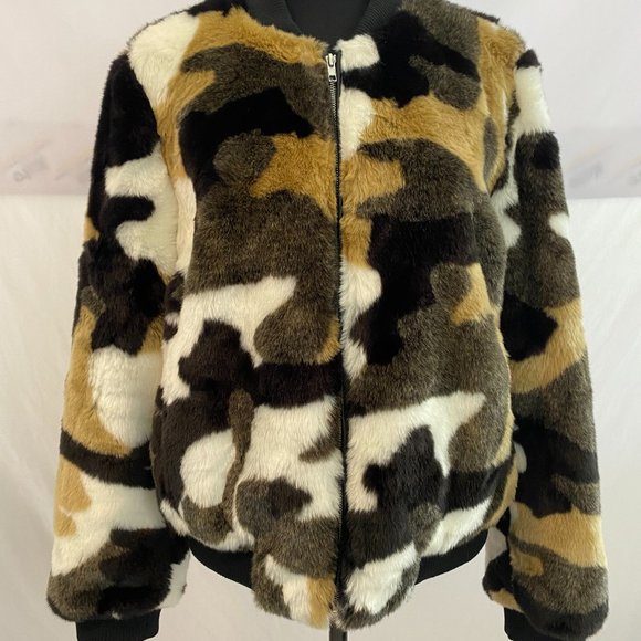 Bagatelle Multicolor Faux Fur Lined Jacket NWOT Women's Size Large - Picture 5 of 16